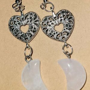 Clear quartz Moon Earrings